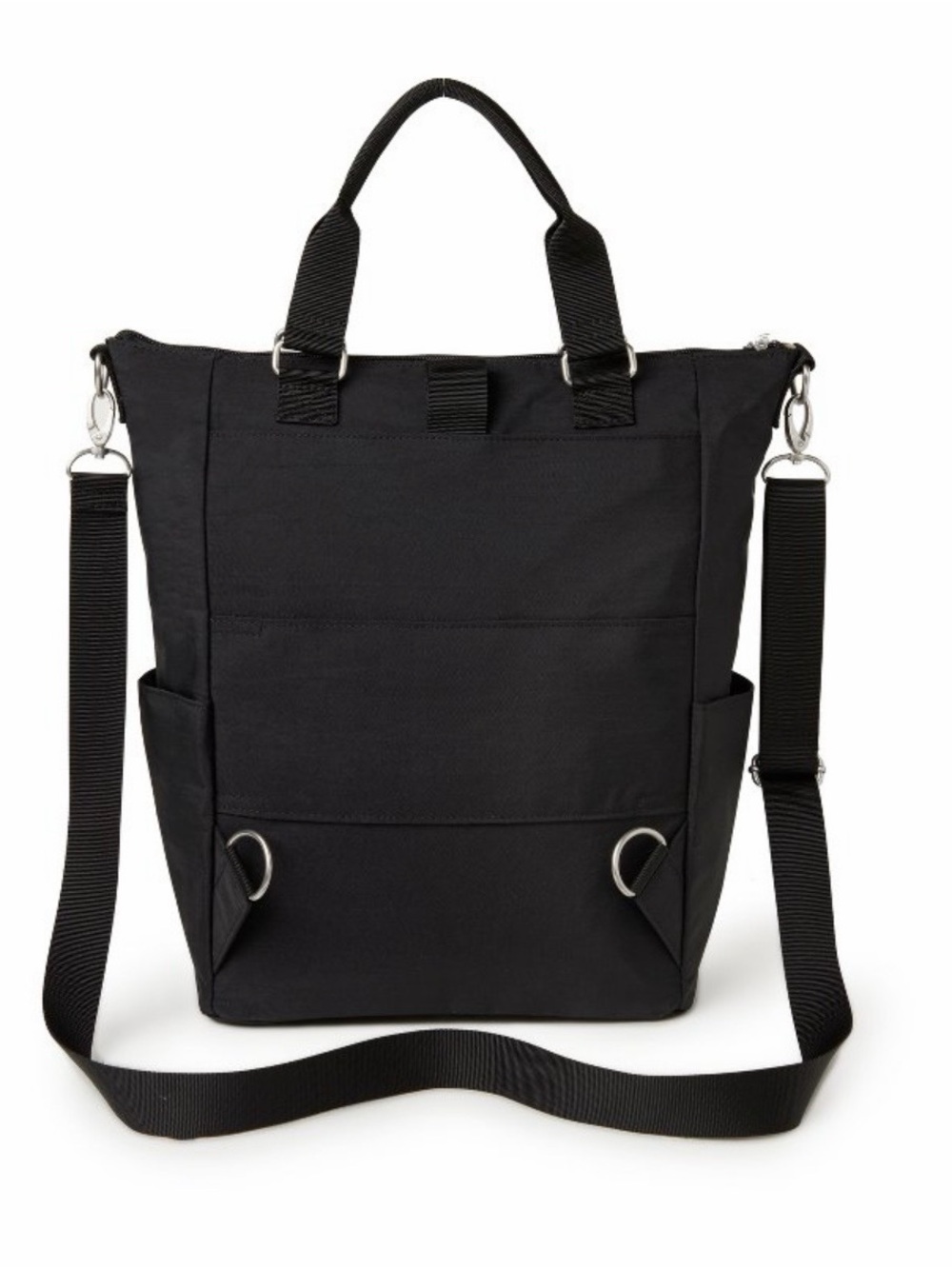 Baggallini All Set 3-in-1 Tote Backpack Crossbody Travel Bag Black Sand Luggage - Picture 2 of 16